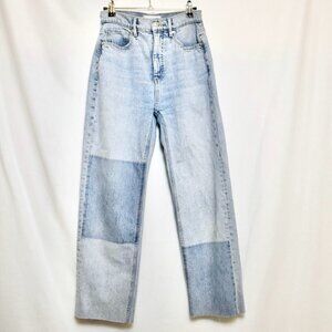 Patchwork denim relaxed fit jeans